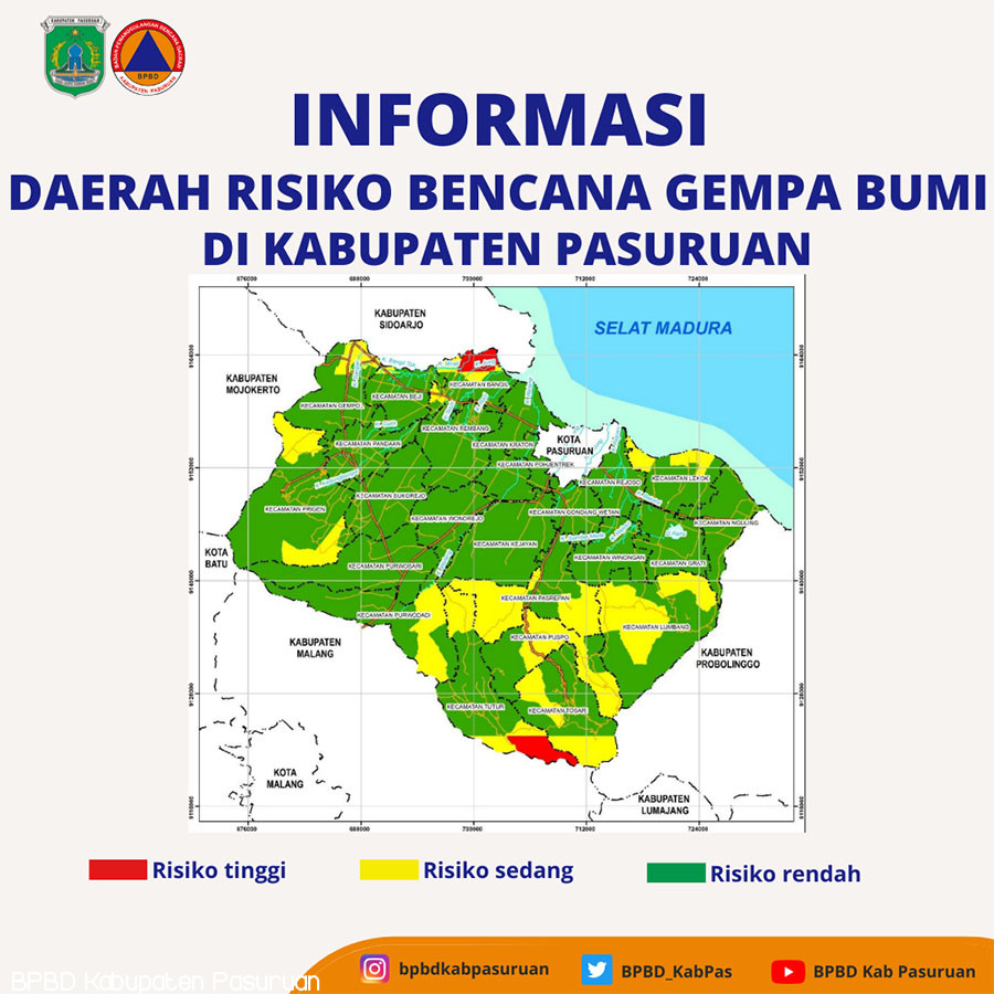 Daerah Risiko Bencana Gempa Bumi di Kabupaten Pasuruan